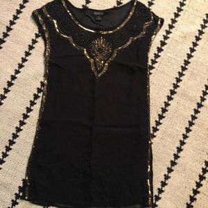 Lucky brand chiffon and sequin tunic dress